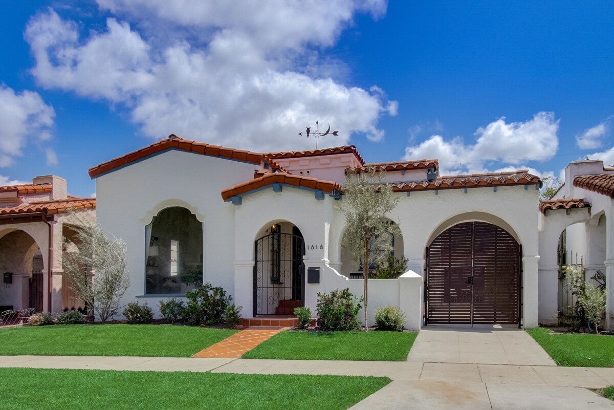 Beautiful Mediterranean-style home with comprehensive insurance protection against risks and perils