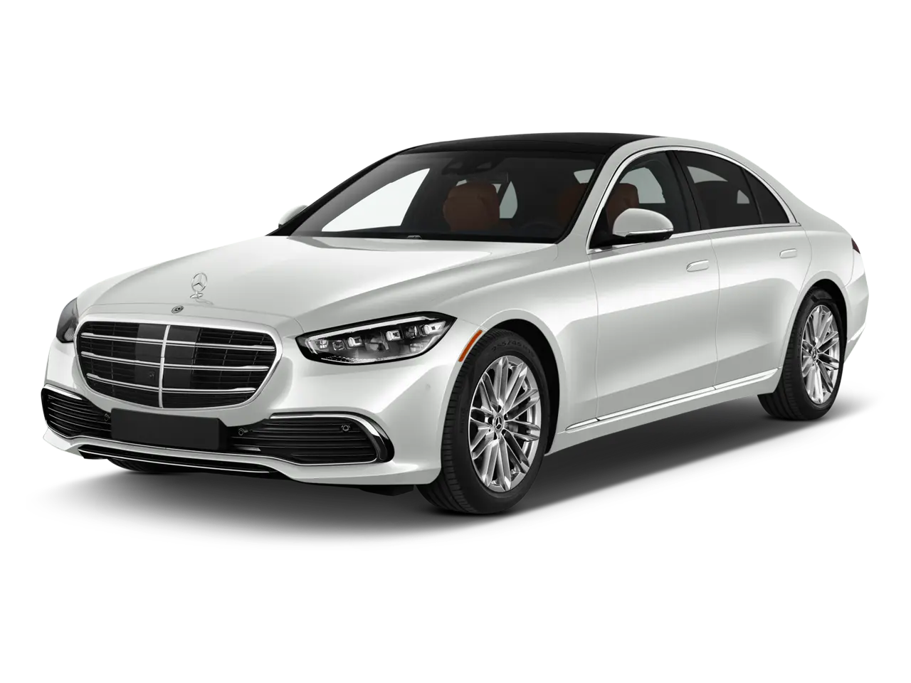 White Mercedes-Benz S-Class luxury sedan representing comprehensive premium auto insurance coverage